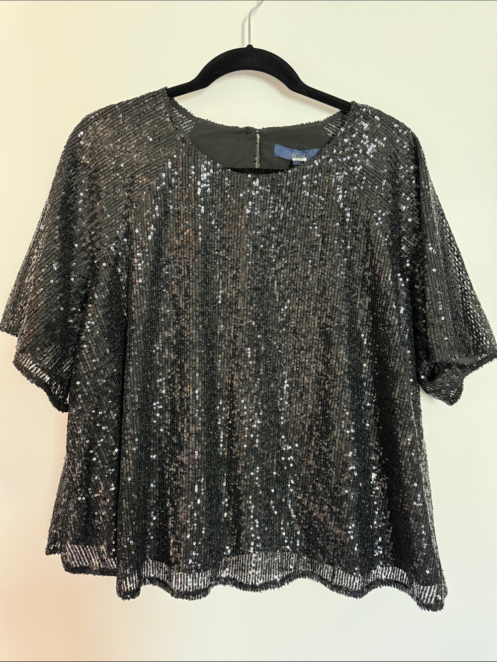 🖤 Rachel Zoe Black Sequin Short Sleeve Top